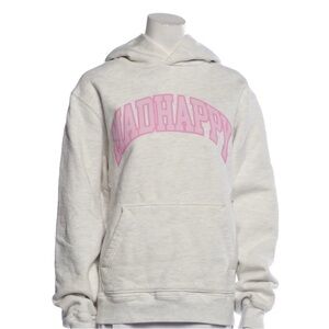 Madhappy White Hoodie with Pink Logo